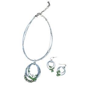 Chico's Silver and Green Necklace
